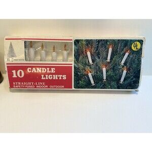 Foremost Candle Lights 10 Christmas Straight Line Indoor Outdoor with Box Tested